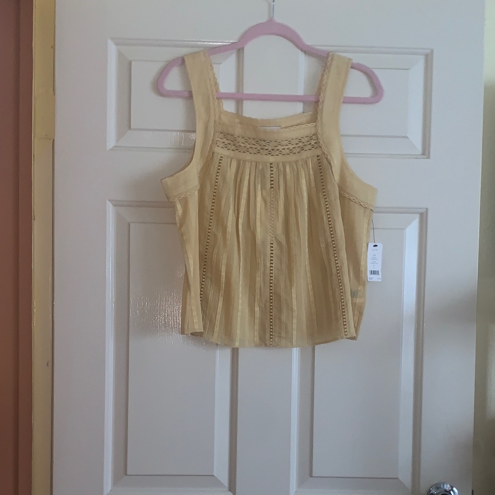 NWT Joie Light Yellow Sleeveless Blouse